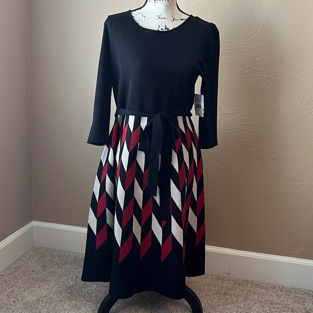 Black petite large mid dress